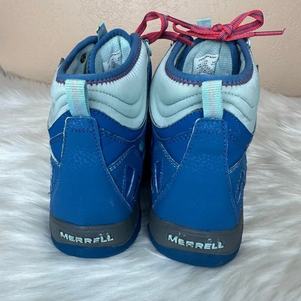Merrell Waterproof Leather Capra Mid Hiking Boots Big Kid Size 6.5